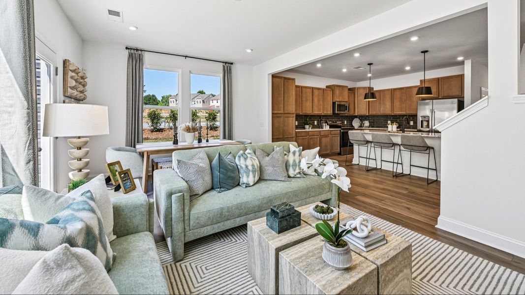 The Litchfield Plan by DRB Homes in Bell Glen Charlotte NC - Living The Litchfield Plan by DRB Homes in Bell Glen Charlotte NC - Living