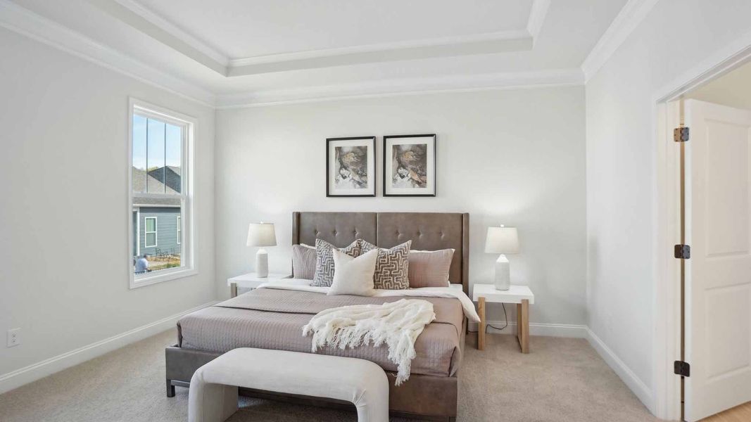 Furnished interior in a model home at Reserve at Tap Root Farms in Fletcher (Image 16).