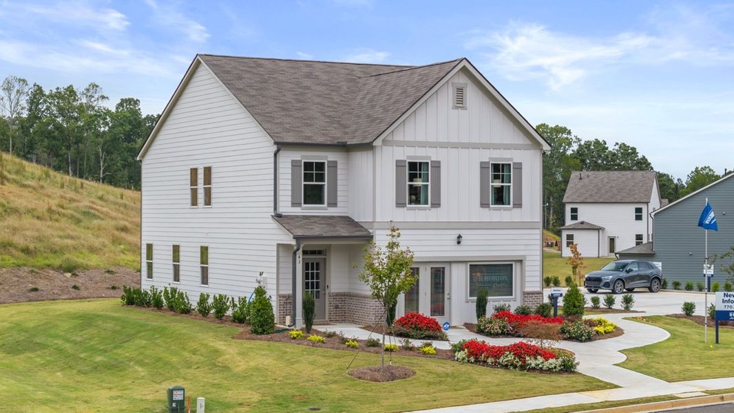 Front exterior of a home in the Sheffield Highlands community, located in Dallas, GA (Image 2).