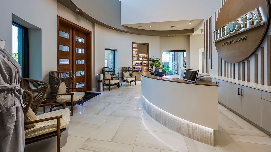 Furnished interior in a model home at Esplanade by the Islands in Naples (Image 5).