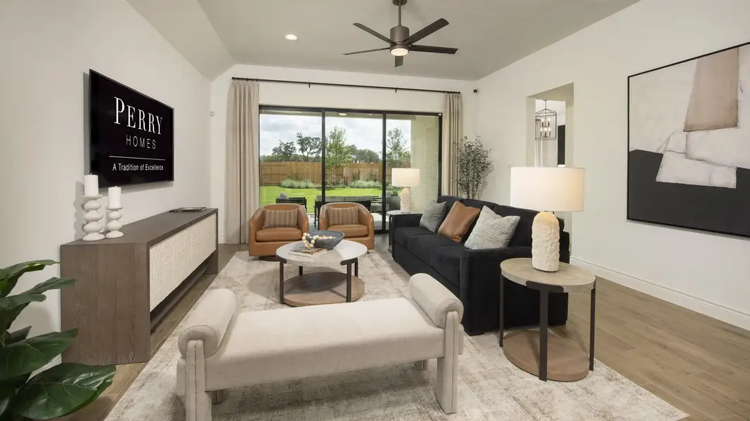 Furnished interior in a model home at Woodside 47' in Georgetown (Image 7).