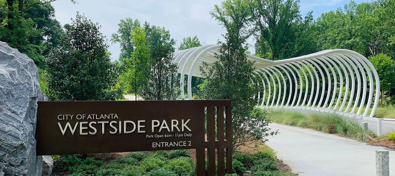 Entrance to the Park Vue community in Atlanta, GA, featuring signage and landscaping (Image 1). Entrance to the Park Vue community in Atlanta, GA, featuring signage and landscaping (Image 1).