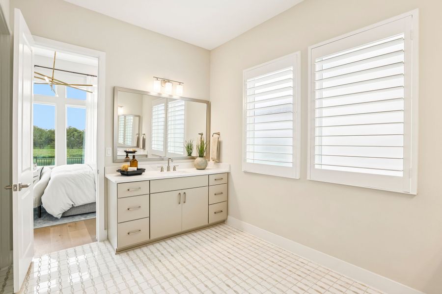Furnished interior in a model home at Estates Collection - Freedom at Anthem in Kyle (Image 9).
