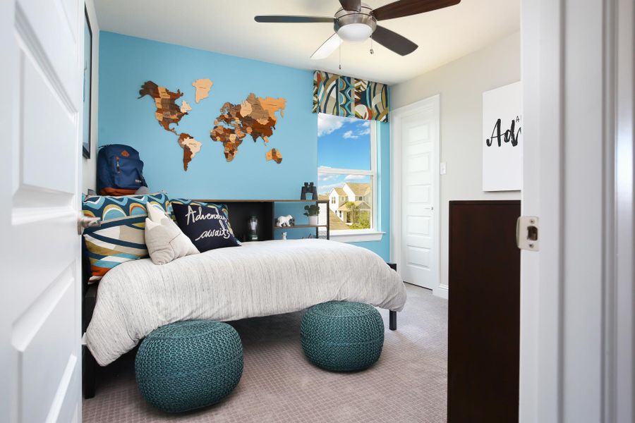 Furnished interior in a model home at Casetta Ranch in Kyle (Image 56).