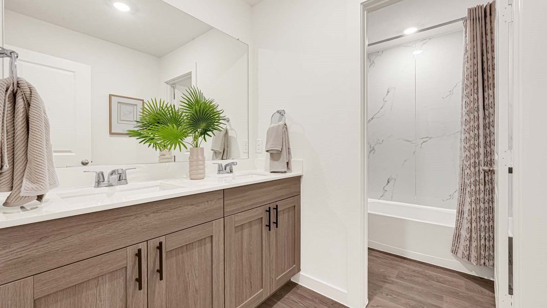 Furnished interior in a model home at Evergreen in Rosenberg (Image 33).