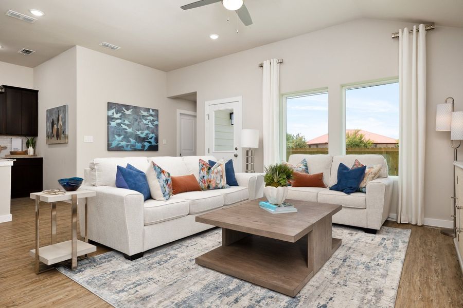 Furnished interior in a model home at Alberta Heights in Edinburg (Image 55).