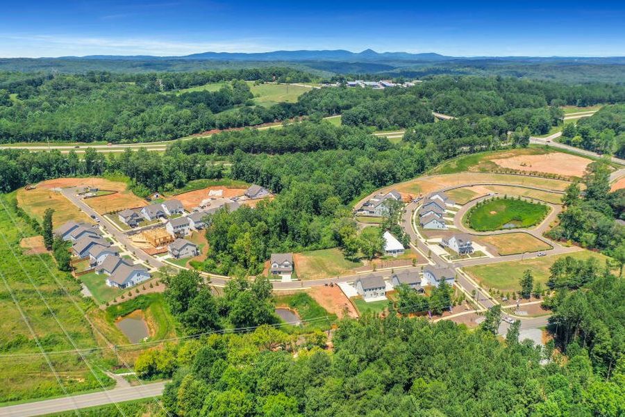 Aerial view of the Marble Tree community in Ball Ground, GA, showing layout and nearby surroundings (Image 12).