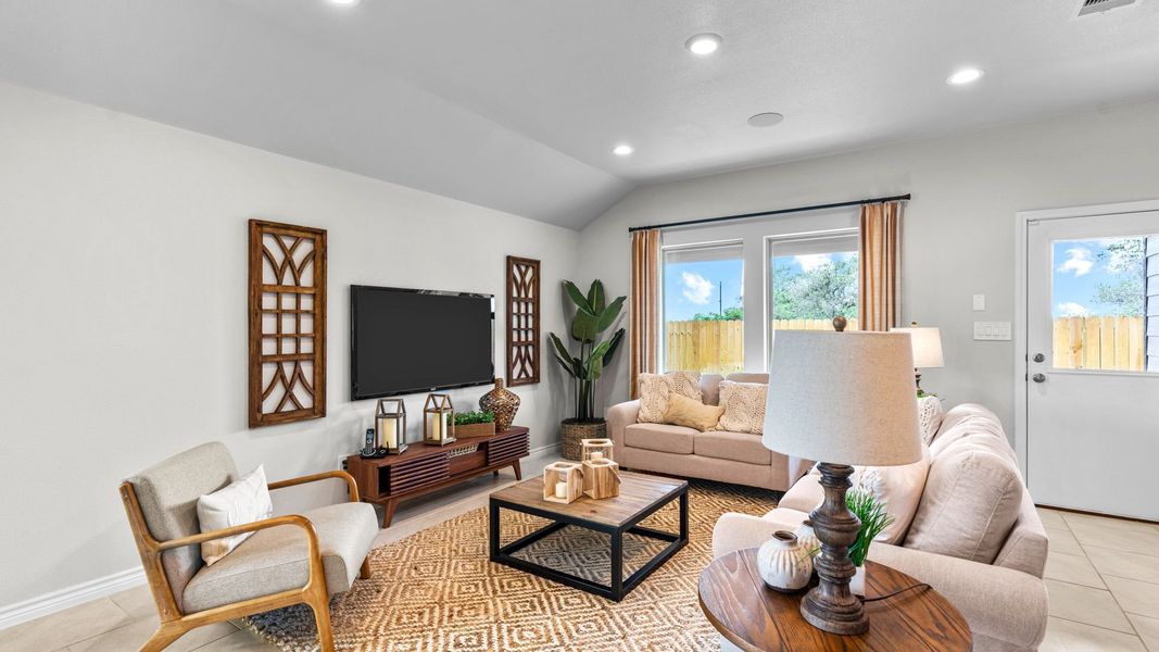 Furnished interior in a model home at The Cottages in Corpus Christi (Image 17).