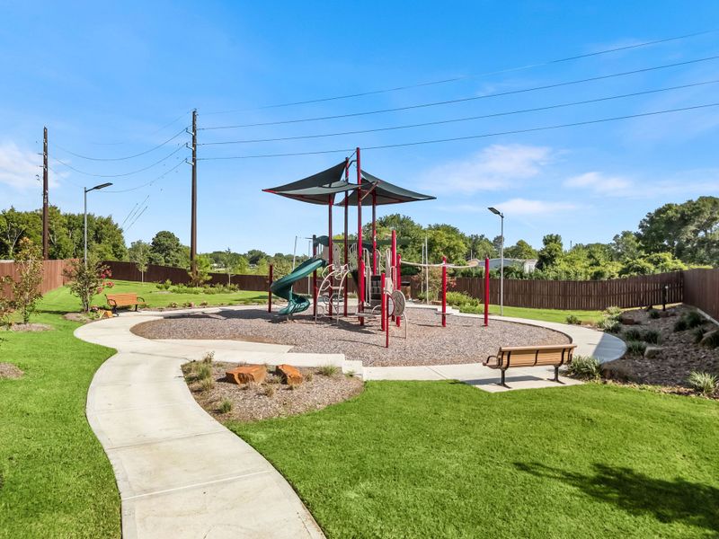 A playground with a slide. A playground with a slide.