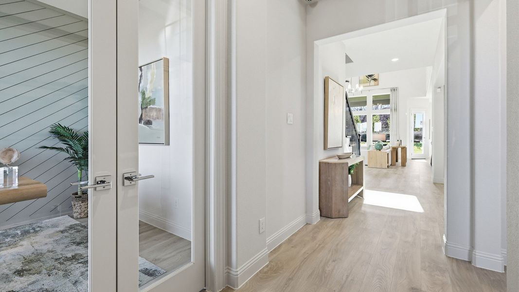 Furnished interior in a model home at Lakeshore Bluffs in Shady Shores (Image 5).