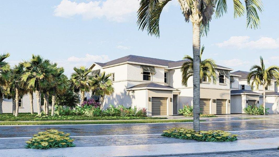 Front exterior of a home in the Lakeside Landing community, located in Royal Palm Beach, FL (Image 4).