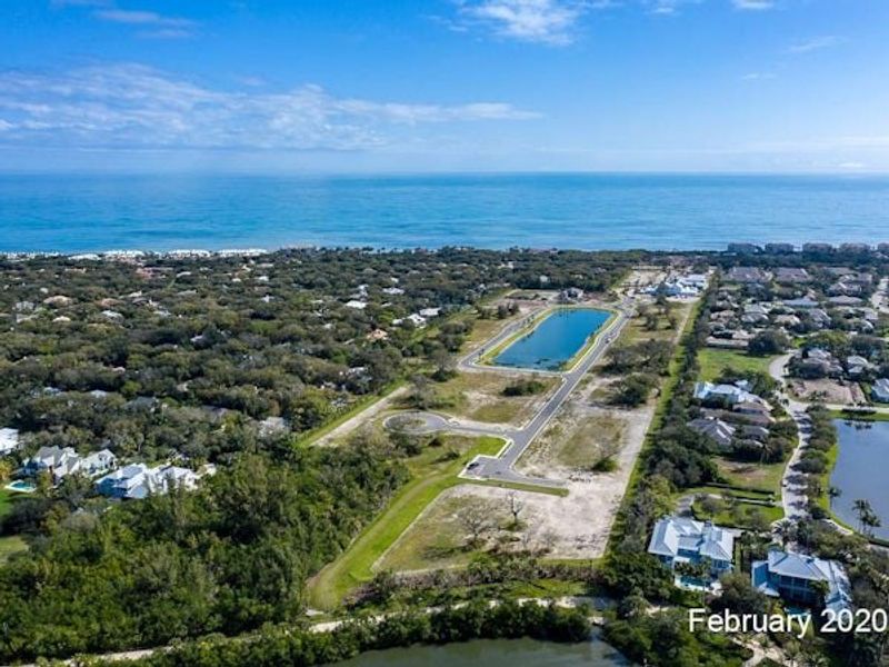 Aerial view of the The Strand community in Vero Beach, FL, showing layout and nearby surroundings (Image 68).