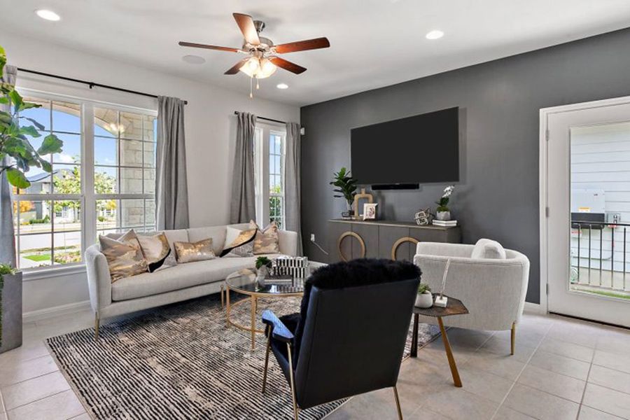 Furnished interior in a model home at Whisper Valley in Manor (Image 8). Furnished interior in a model home at Whisper Valley in Manor (Image 8).