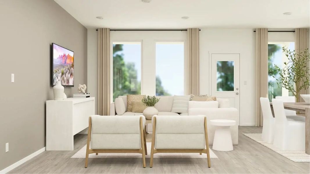 Furnished interior in a model home at Winfield Park: Coastline in Hutto (Image 17).