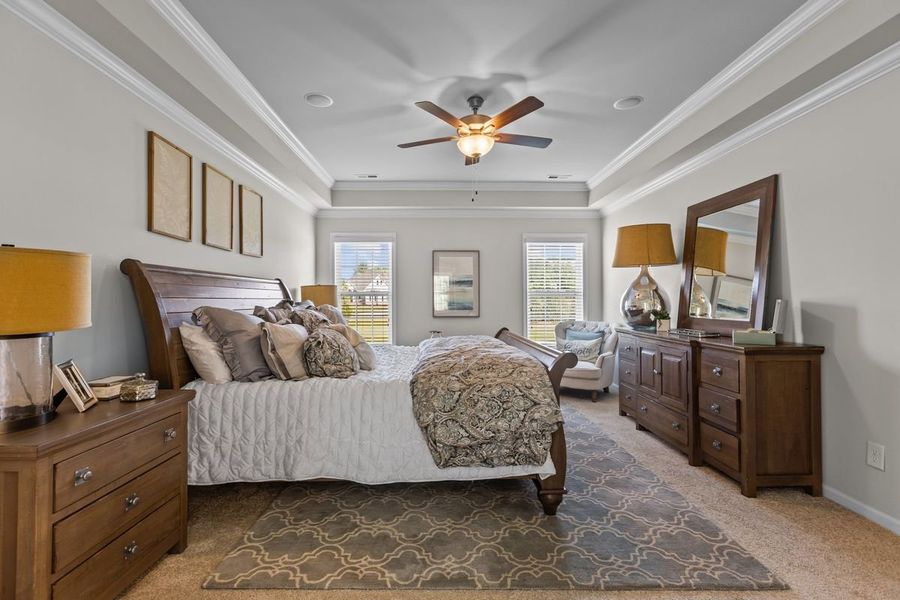 Furnished interior in a model home at The Preserve at Langston in Winterville (Image 21).
