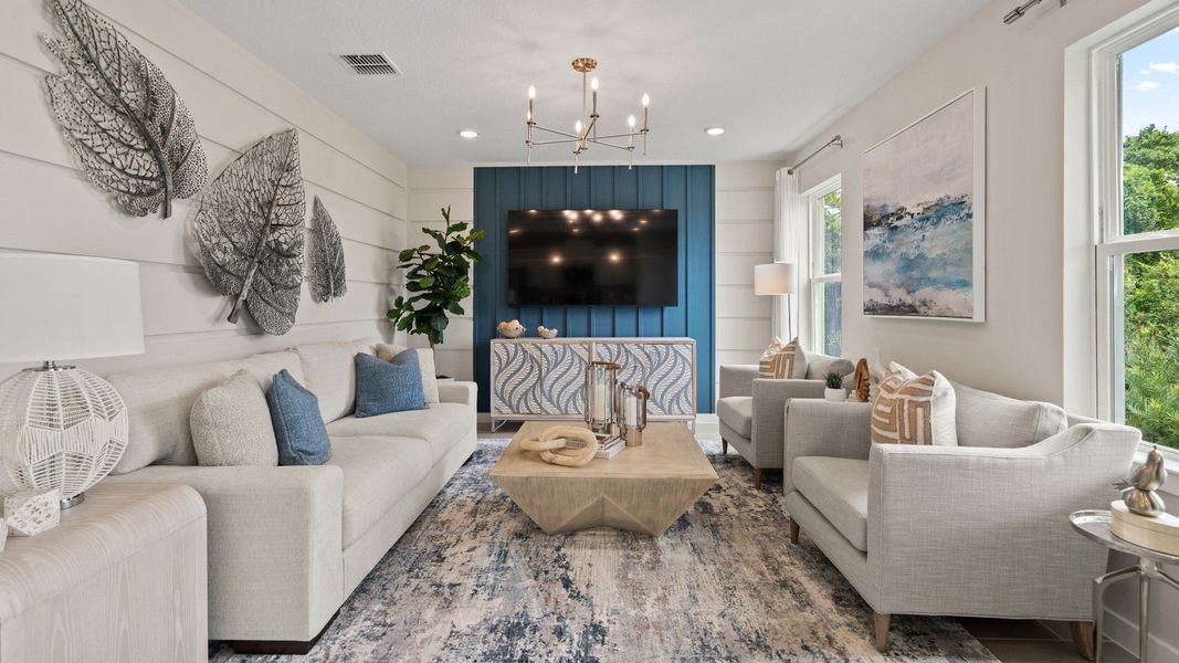 Living Area in New Single Family Homes in New Smyrna Beach Ardisia Park DRB Homes.