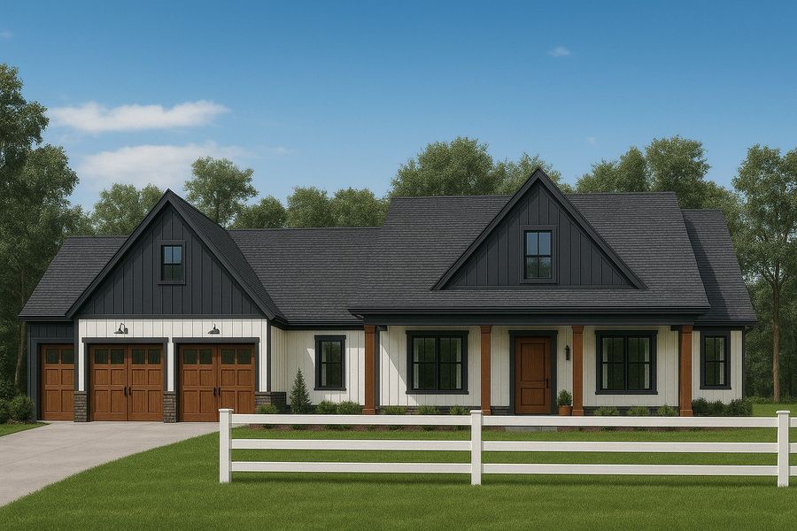 Front exterior of a home in the Glory Meadows community, located in Gainesville, GA (Image 1).
