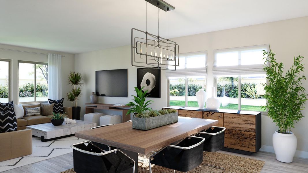 Dining Room to Great Room | Contena | Marketside Tercera | Verrado | New homes in Buckeye, Arizona | Landsea Homes Dining Room to Great Room | Contena | Marketside Tercera | Verrado | New homes in Buckeye, Arizona | Landsea Homes