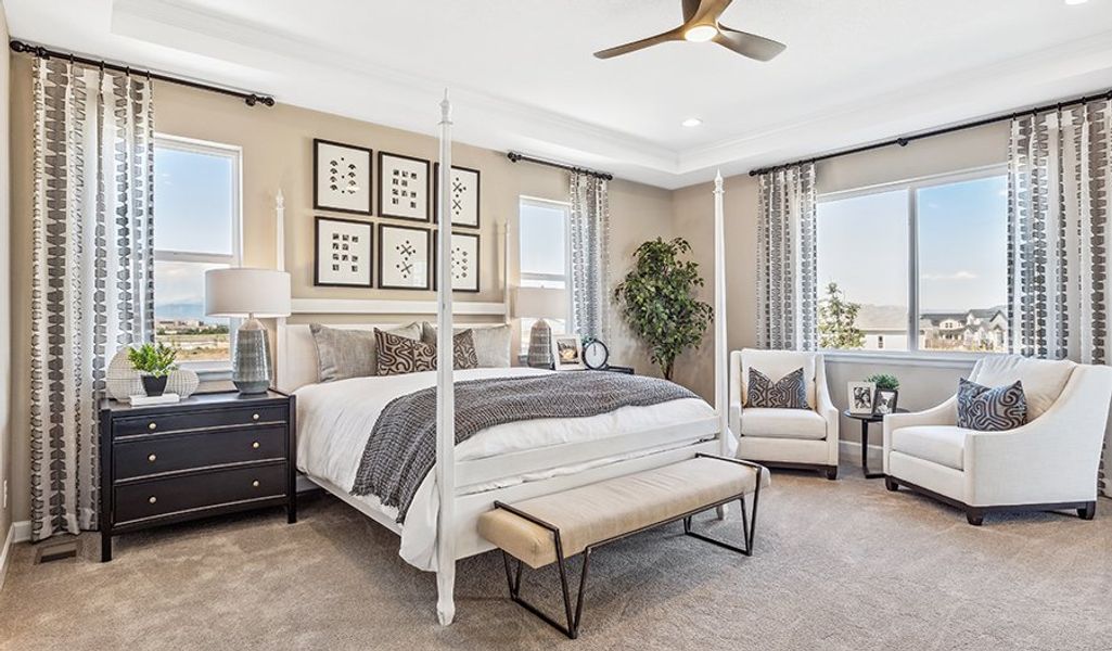 Furnished interior in a model home at Villa Bella in Pueblo (Image 17).