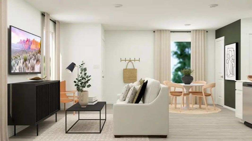 Furnished interior in a model home at Acorn: Broadview in Princeton (Image 9).