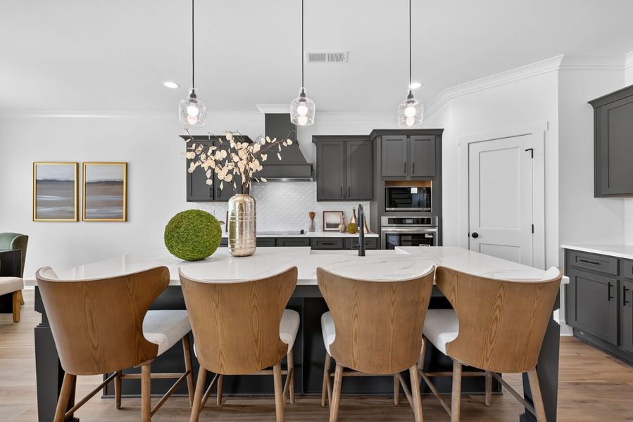 Furnished interior in a model home at Alcovy Overlook in Dacula (Image 10).