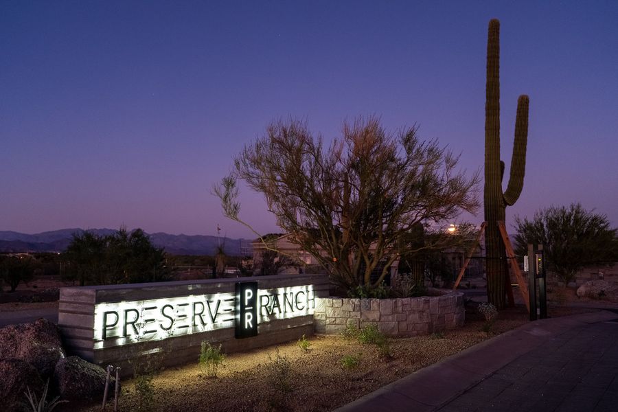Entrance to the Preserve Ranch community in Scottsdale, AZ, featuring signage and landscaping (Image 2).