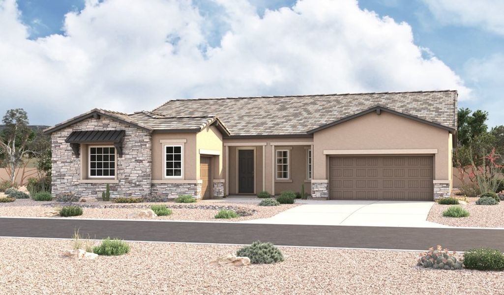 Front exterior of a home in the The Preserve at Rocking K community, located in Tucson, AZ (Image 5).