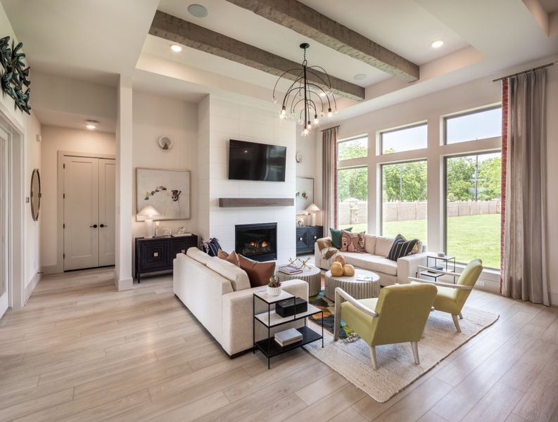 Furnished interior in a model home at Bluff Hollow in Plano (Image 11).