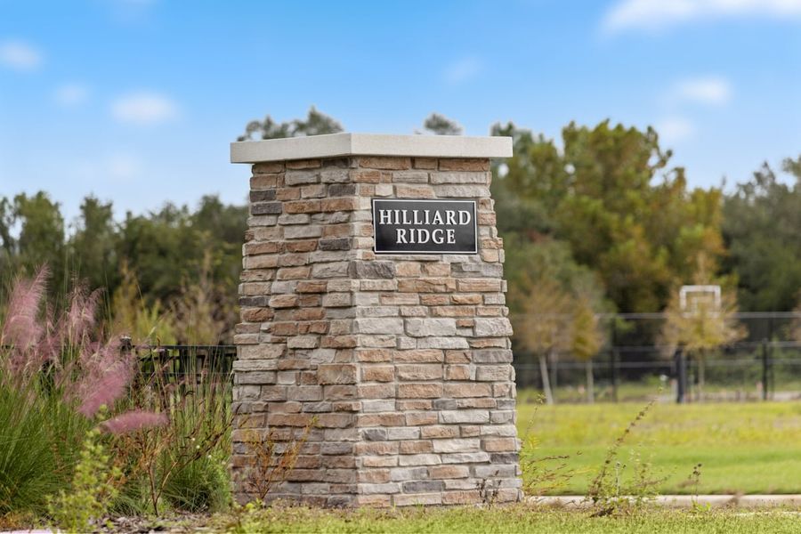 Entrance to the Hilliard Ridge community in Kissimmee, FL, featuring signage and landscaping (Image 1).