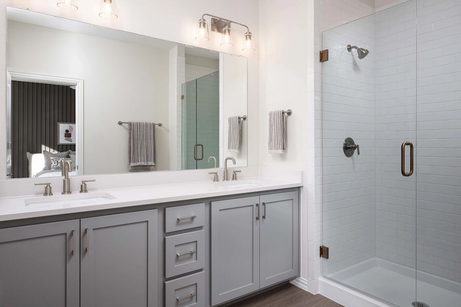 Furnished interior in a model home at The Farm in Allen (Image 11).