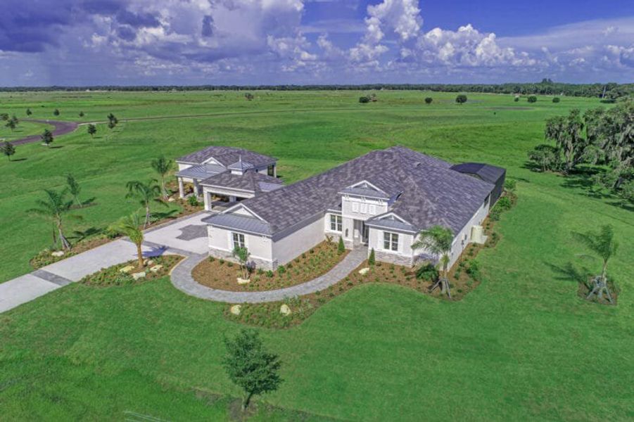 Aerial view of the Hampton Lakes community in Sarasota, FL, showing layout and nearby surroundings (Image 28). Aerial view of the Hampton Lakes community in Sarasota, FL, showing layout and nearby surroundings (Image 28).
