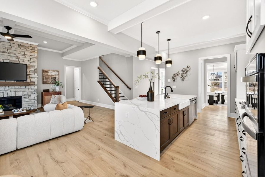 Furnished interior in a model home at Huntington Hills in Lincolnton (Image 6).