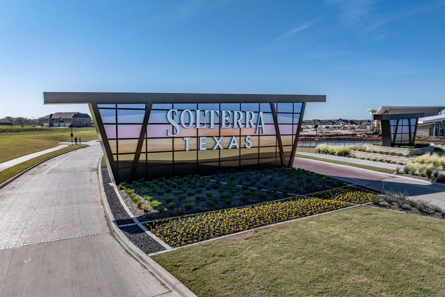 Entrance to the Solterra community in Mesquite, TX, featuring signage and landscaping (Image 18).