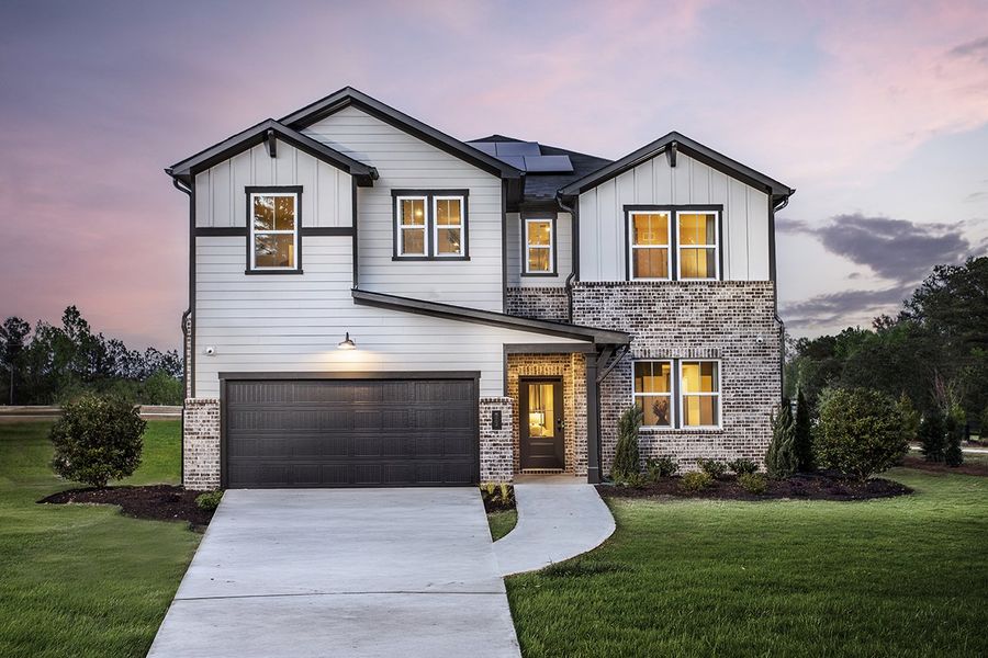 Front exterior of a home in the Easton Walk community, located in Lawrenceville, GA (Image 2). Front exterior of a home in the Easton Walk community, located in Lawrenceville, GA (Image 2).