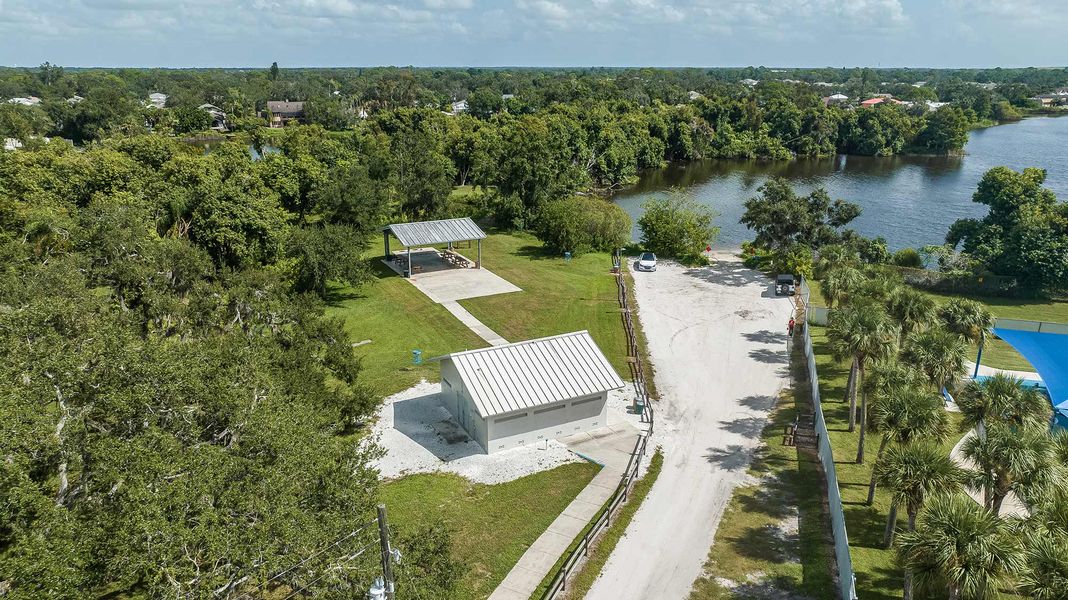Aerial view of the Lakeview Crossing – Tradition Series community in Sarasota, FL, showing layout and nearby surroundings (Image 9).