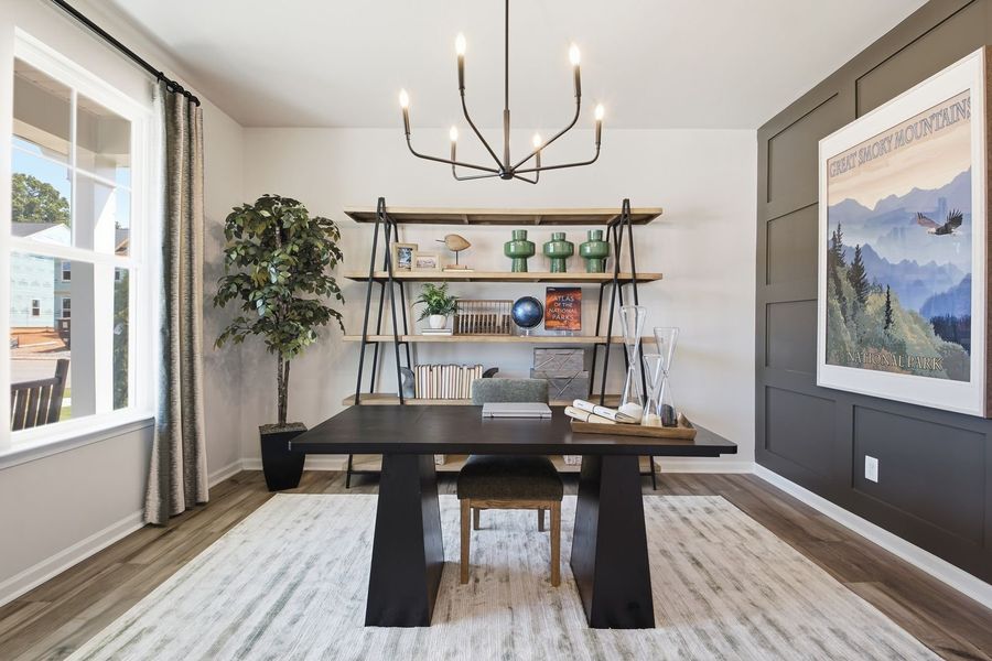 Furnished interior in a model home at Clairmont in Charlotte (Image 8).