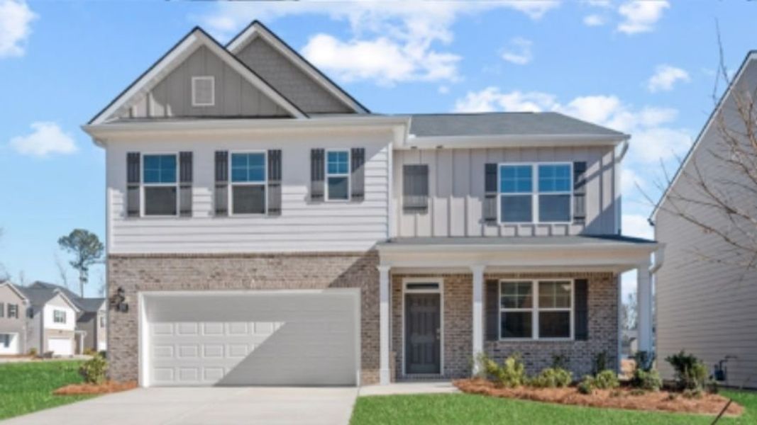 Front exterior of a home in the Poplar Preserve community, located in Newnan, GA (Image 4).