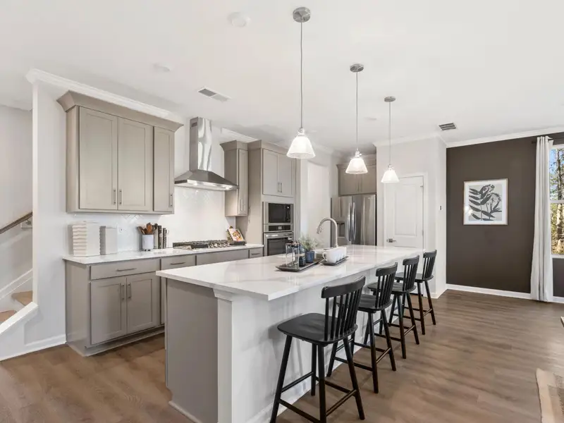 Furnished interior in a model home at The Village at Shallowford in Kennesaw (Image 3).