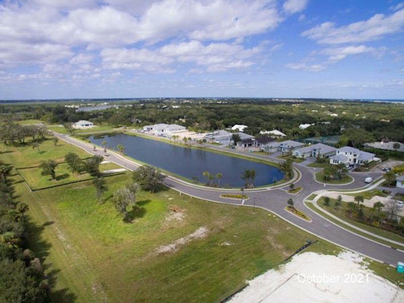 Aerial view of the The Strand community in Vero Beach, FL, showing layout and nearby surroundings (Image 34).