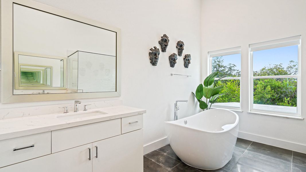 Furnished interior in a model home at Bluebonnet Lofts in Austin (Image 26).