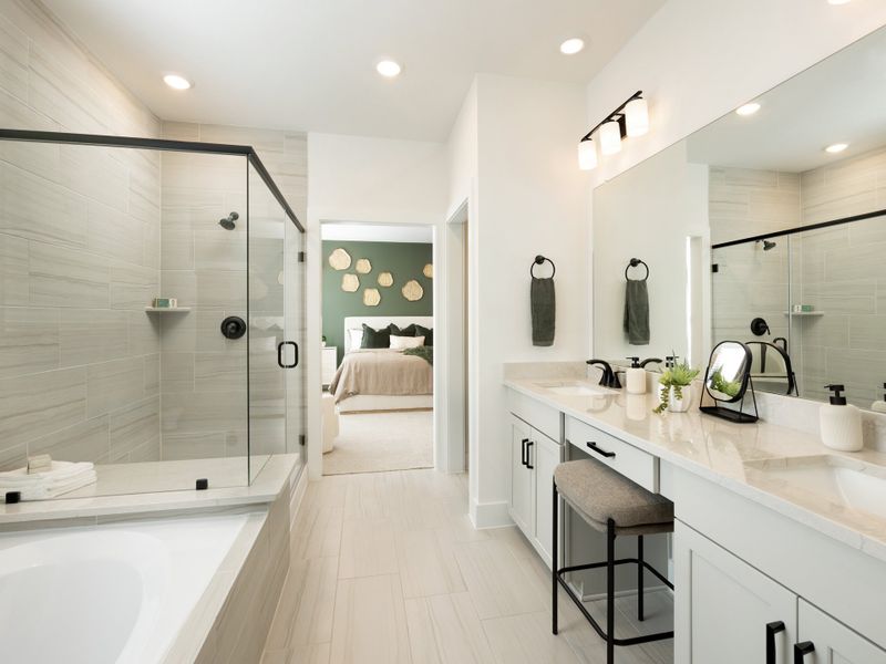 Furnished interior in a model home at Katy Grand Village - Luxe Series in Katy (Image 8).