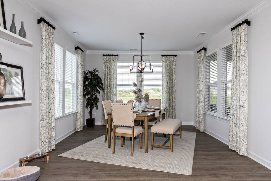 Furnished interior in a model home at The Gables in Moyock (Image 28).