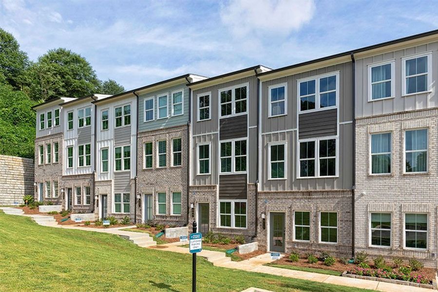 exterior image of townhomes