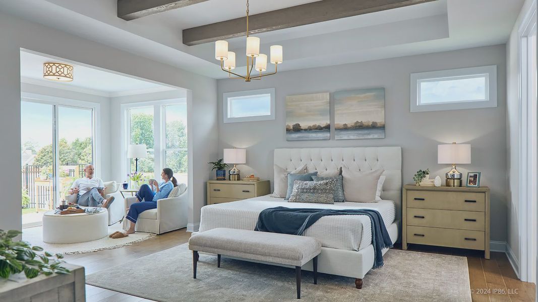 Furnished interior in a model home at The Courtyards at Bailey Farms in Dacula (Image 12).