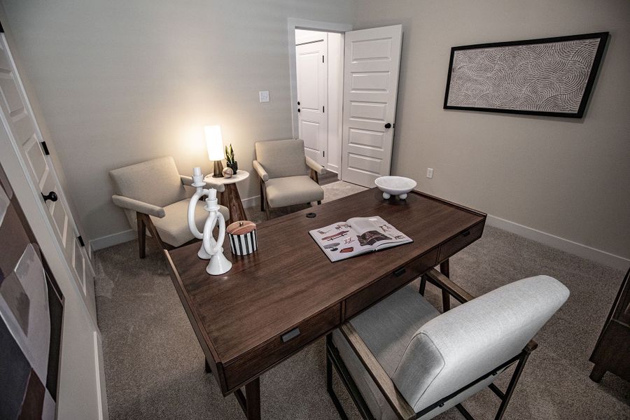 Furnished interior in a model home at Amherst in Cordova (Image 31).
