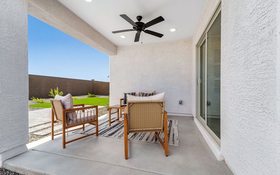 Furnished interior in a model home at Rancho Santa Rosa in Maricopa (Image 54).