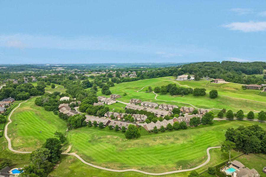Aerial view of the The Preserve at Five Oaks community in Lebanon, TN, showing layout and nearby surroundings (Image 12). Aerial view of the The Preserve at Five Oaks community in Lebanon, TN, showing layout and nearby surroundings (Image 12).