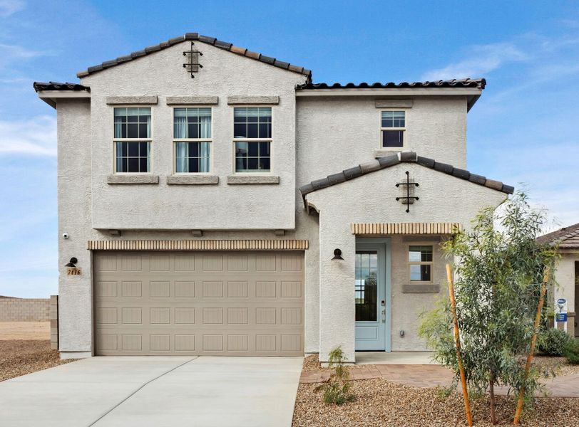 Front exterior of a home in the Blackhawk community, located in Tucson, AZ (Image 1).