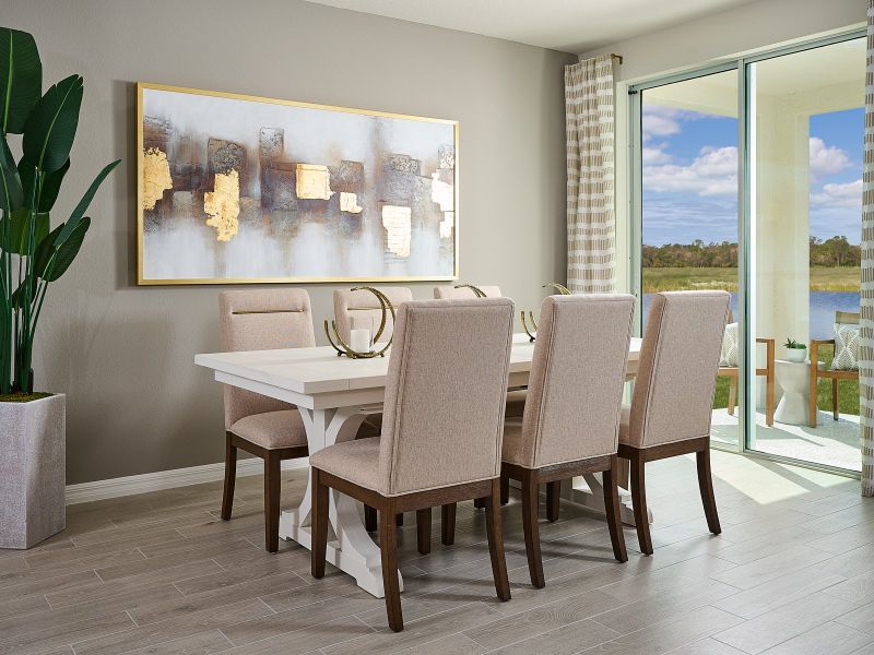 Dining area modeled at Magnolia Bay.