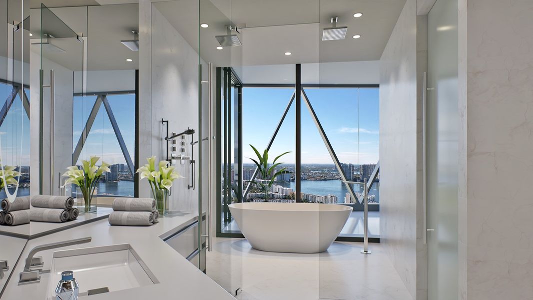 Furnished interior in a model home at Bentley Residences in Sunny Isles Beach (Image 5).